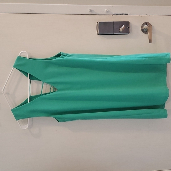 Love Riche Deep V-Neck Kelly Green Shift Dress M - Picture 3 of 4